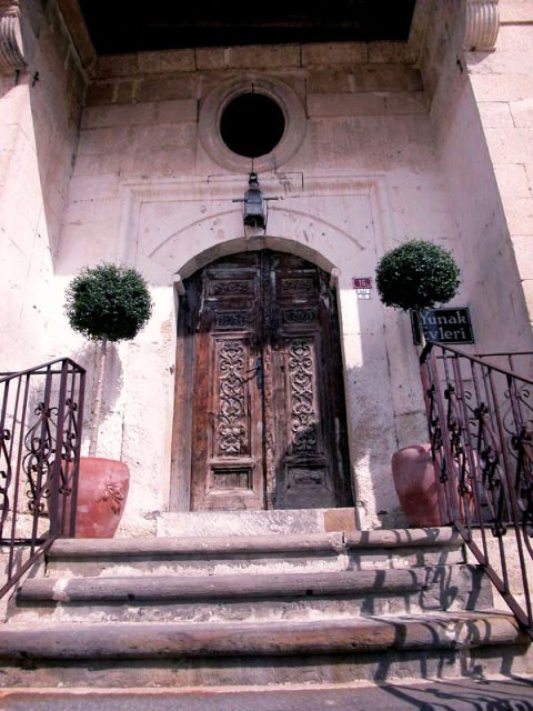 Eingangsbereich des Hotels Yunak Evleri in Kappadokien