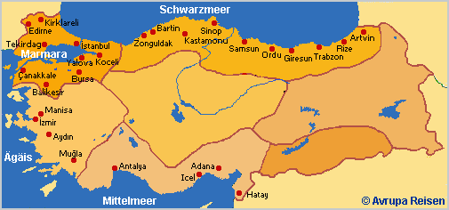 Türkei Badeferienkarte