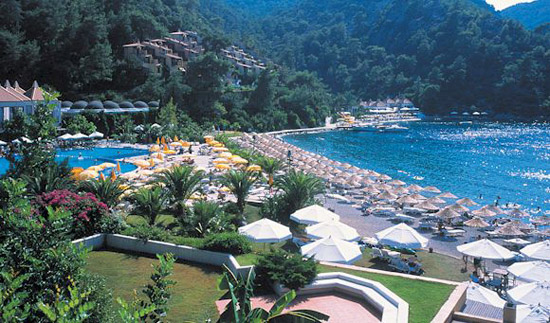 Strandanlage des Hotel Hillside Beach Club in Fethiye