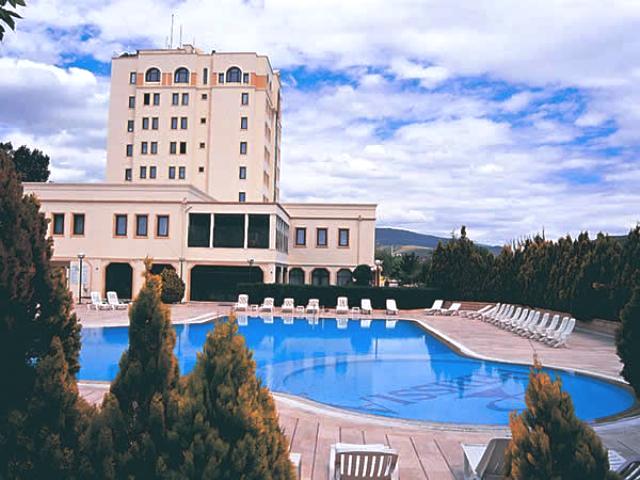 Außenansicht des Hotels Perissia in Kappadokien